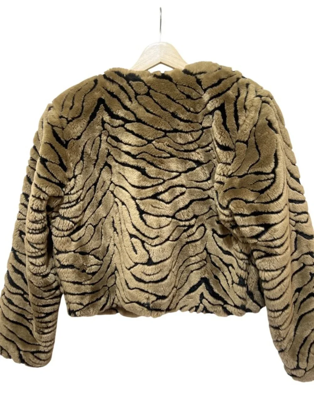 Duffel Vintage 90s Faux Fur Tiger Print Cropped Jacket Small